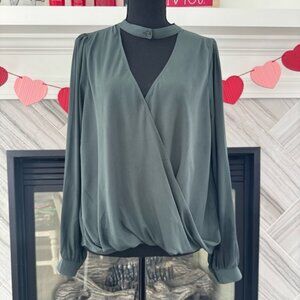 Lush‎ Green Polyester Blouse